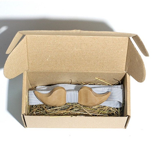 Дерев'яний краватка метелик Gofin об’ємний вуса світлі GBDH-8009