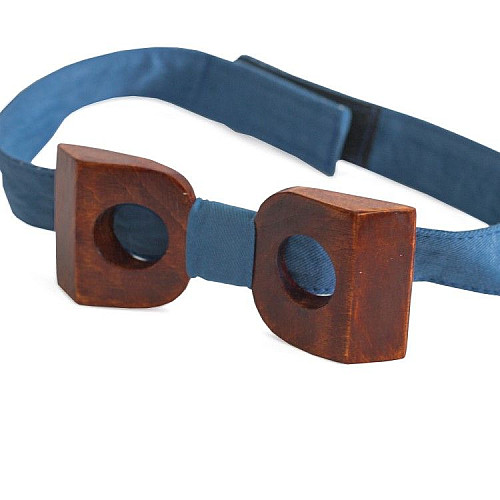 Деревянная галстук бабочка Gofin объемная темная с отворами GBDH-8011