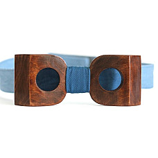 Деревянная галстук бабочка Gofin объемная темная с отворами GBDH-8011