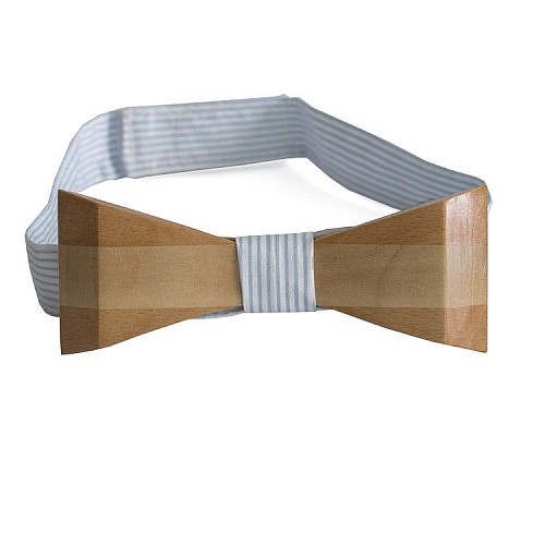 Деревянная галстук бабочка Gofin триугольная в полоску GBDH-8016