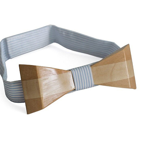 Деревянная галстук бабочка Gofin триугольная в полоску GBDH-8016