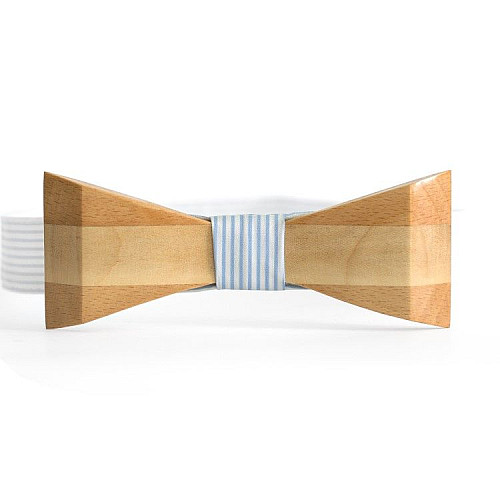 Деревянная галстук бабочка Gofin триугольная в полоску GBDH-8016
