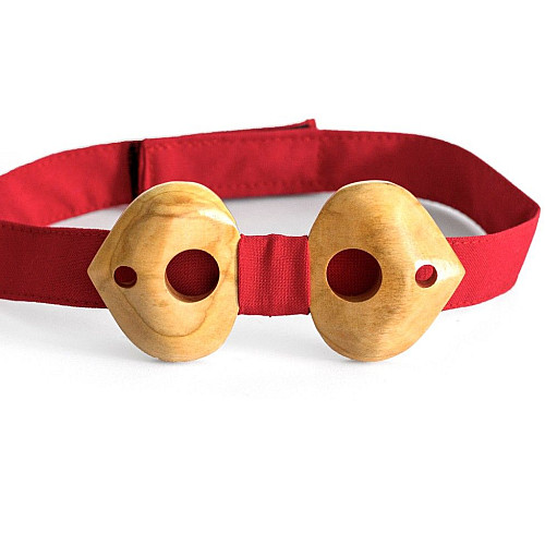 Деревянная объемная галстук бабочка Gofin купол с отворами GBDH-8019