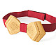 Деревянная галстук бабочка Gofin в ромбики с красной тканью GBDH-8021