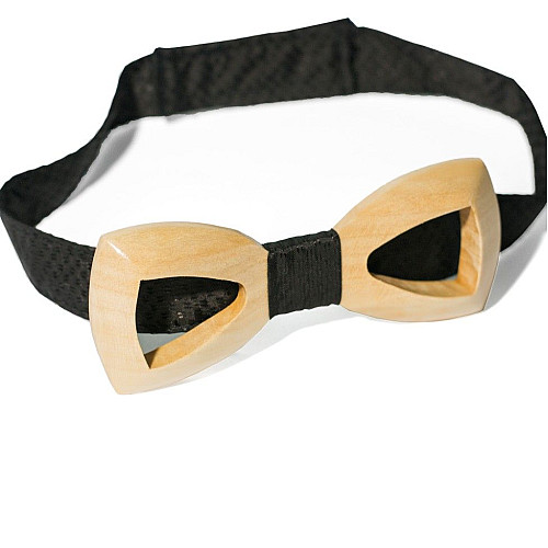 Деревянная галстук бабочка Gofin объемная с вырезом GBDH-8034