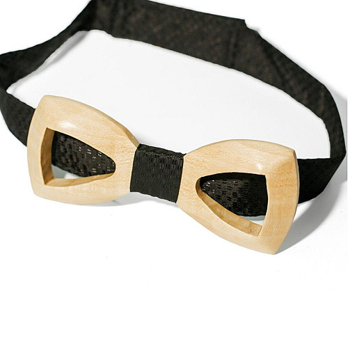 Деревянная галстук бабочка Gofin объемная с вырезом GBDH-8034