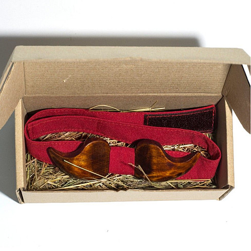 Деревянная галстук бабочка Gofin объемная усы GBDH-8035