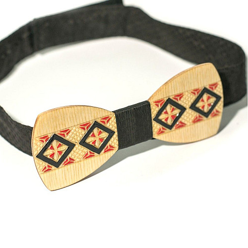 Деревянная галстук бабочка Gofin с узором вышивка GBDH-8039