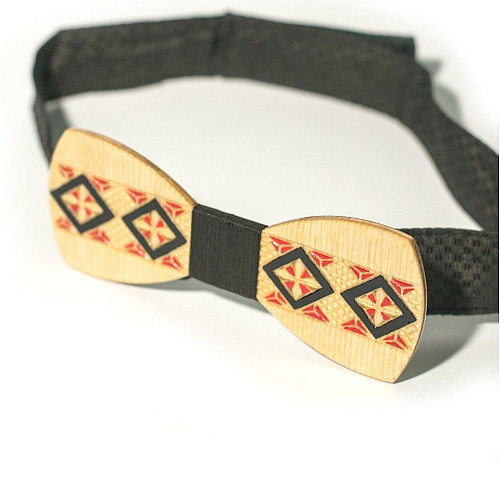 Деревянная галстук бабочка Gofin с узором вышивка GBDH-8039