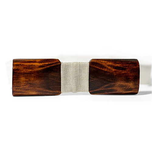 Дерев'яний краватка метелик Gofin прямокутний темний GBDH-8043