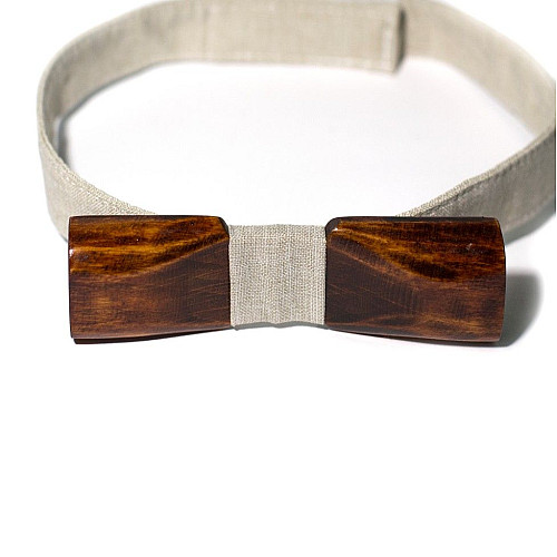 Дерев'яний краватка метелик Gofin прямокутний темний GBDH-8043