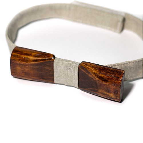 Дерев'яний краватка метелик Gofin прямокутний темний GBDH-8043