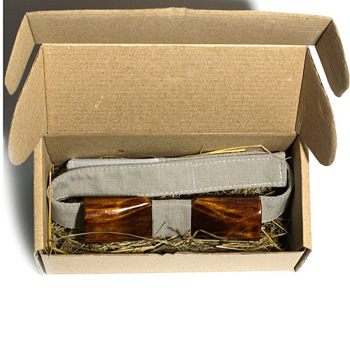 Дерев'яний краватка метелик Gofin прямокутний темний GBDH-8043