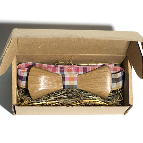 Деревянная галстук бабочка Gofin объемная GBDH-8044