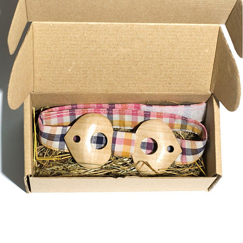 Деревянная галстук бабочка Gofin купол с отворами GBDH-8046