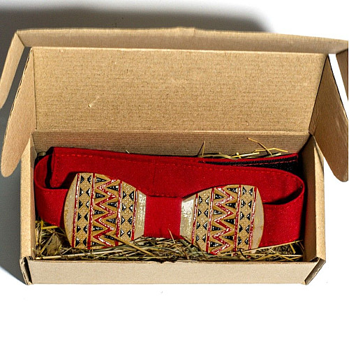 Деревянная галстук бабочка Gofin патриотическая GBDH-8048