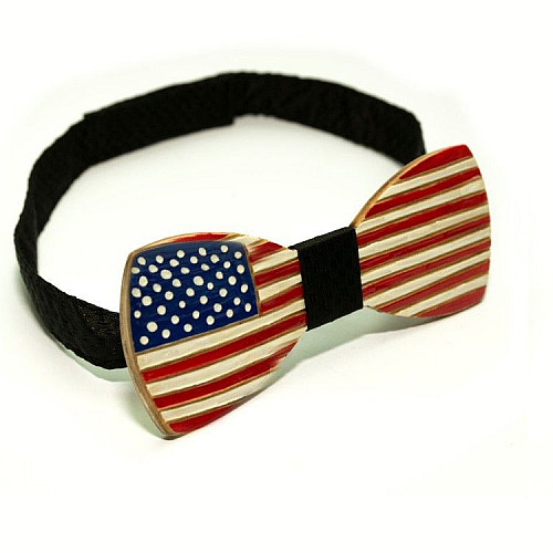 Деревянная галстук бабочка Gofin американский флаг GBDH-8064