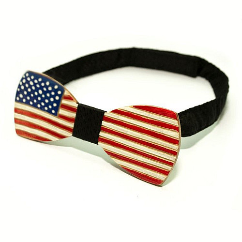 Деревянная галстук бабочка Gofin американский флаг GBDH-8064