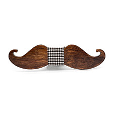 Дерев'яна краватка метелик Gofin темні Вуса GBDH-8085