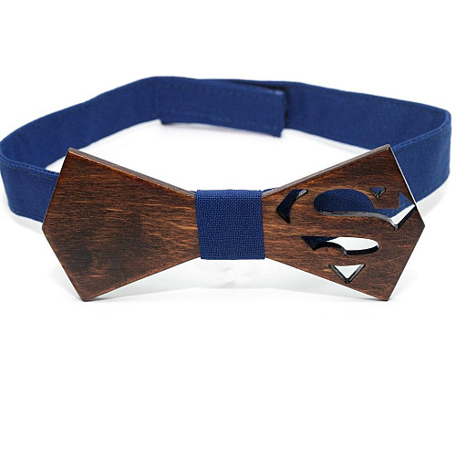 Темная деревянная галстук бабочка Gofin Супермен GBDH-8088