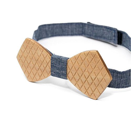 Деревянная галстук бабочка Gofin в ромбики GBDH-8089