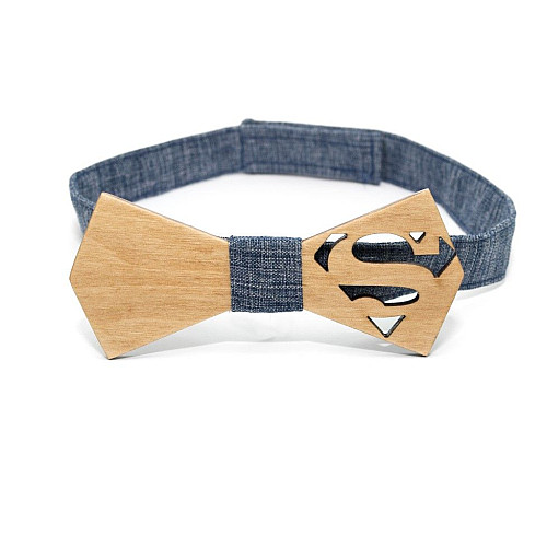 Дерев'яна краватка метелик Gofin Супермен GBDH-8090