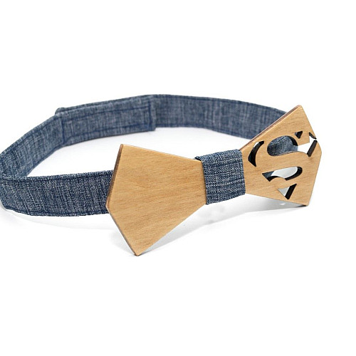 Дерев'яна краватка метелик Gofin Супермен GBDH-8090