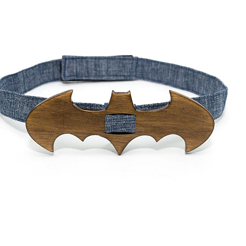 Деревянная галстук бабочка Gofin темная Бэтмен GBDH-8092