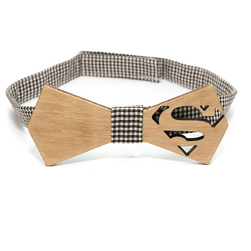 Дерев'яний метелик Gofin краватка Супермен GBDH-8097