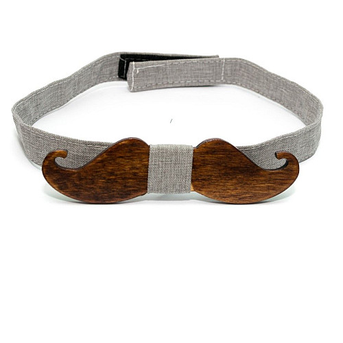 Деревянная бабочка Gofin Усы темный GBDH-8099