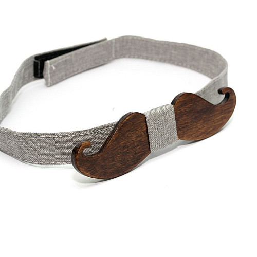 Деревянная бабочка Gofin Усы темный GBDH-8099