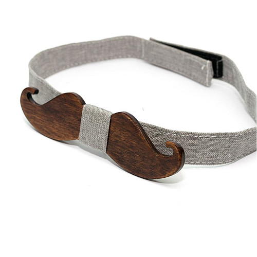 Деревянная бабочка Gofin Усы темный GBDH-8099