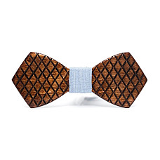 Деревянная галстук бабочка Gofin в ромбики темная GBDH-8104