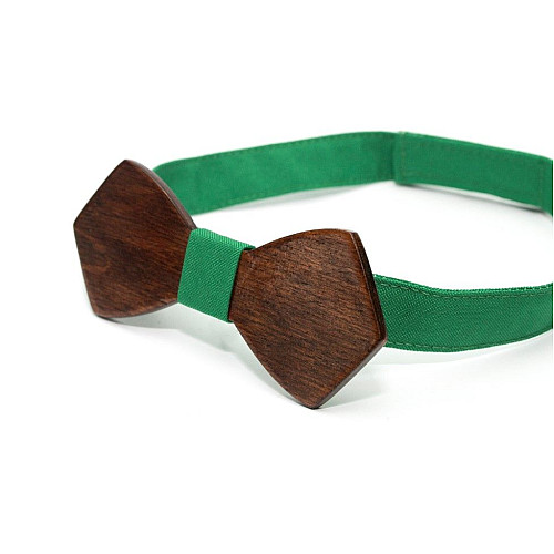 Деревянная галстук бабочка Gofin обычная темная GBDH-8105