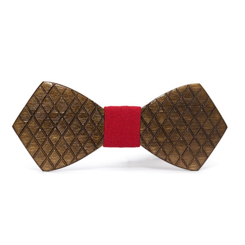 Дерев'яний метелик Gofin в ромбіки темний GBDH-8106