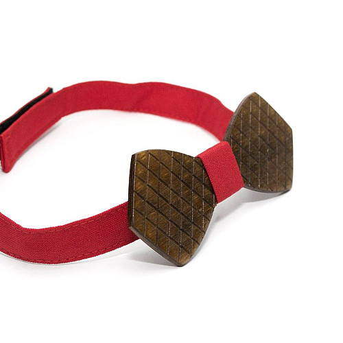 Дерев'яний метелик Gofin в ромбіки темний GBDH-8106