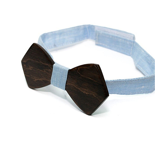 Деревянная галстук бабочка Gofin темная обычная GBDH-8109