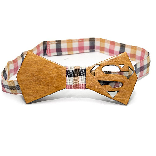 Краватка метелик Gofin дерев'яний Супермен GBDH-8111