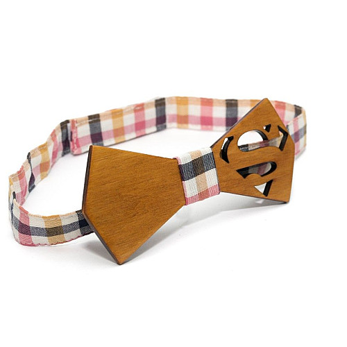 Краватка метелик Gofin дерев'яний Супермен GBDH-8111