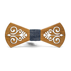 Дерев'яна краватка метелик Gofin в вирізаний візерунок GBDH-8113