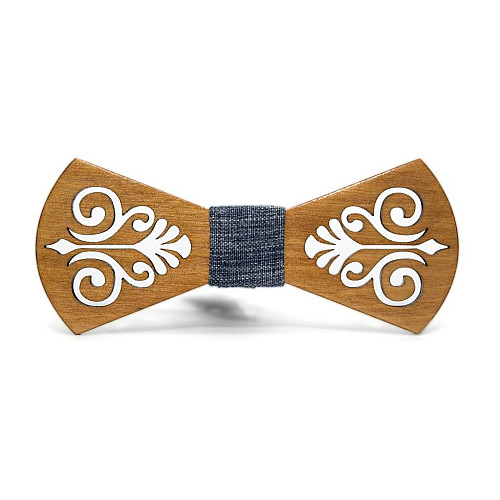 Дерев'яна краватка метелик Gofin в вирізаний візерунок GBDH-8113