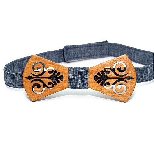 Дерев'яна краватка метелик Gofin в вирізаний візерунок GBDH-8113