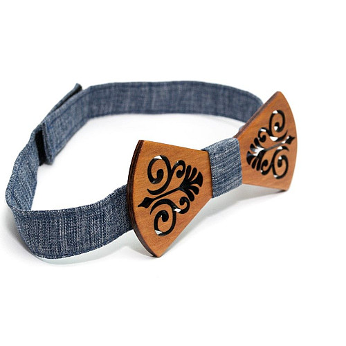 Дерев'яна краватка метелик Gofin в вирізаний візерунок GBDH-8113