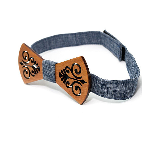 Дерев'яна краватка метелик Gofin в вирізаний візерунок GBDH-8113