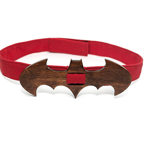 Дерев'яна краватка метелик Gofin в виді Бетмена темний GBDH-8115
