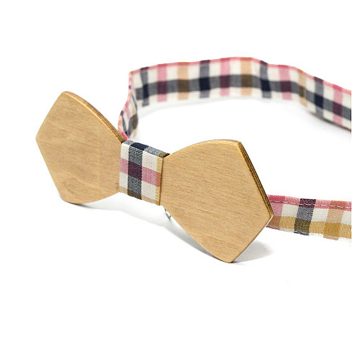 Деревянная галстук бабочка Gofin плоская GBDH-8118