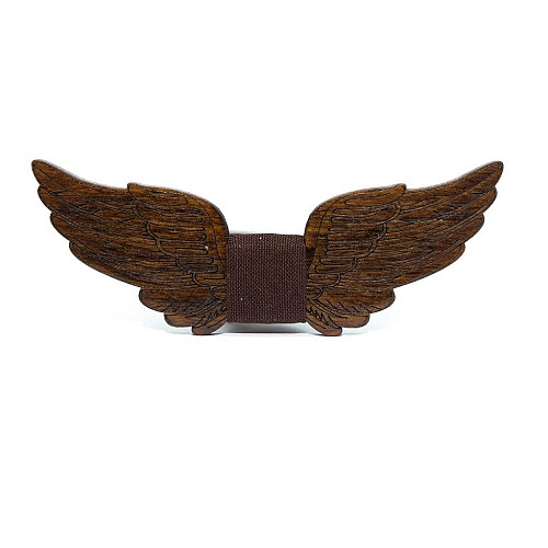 Деревянная бабочка Gofin крылья темная GBDH-8128