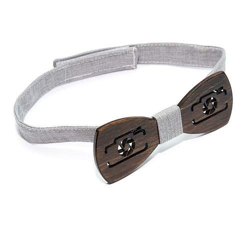 Дерев'яна краватка метелик Gofin фотоапарат темний GBDH-8133