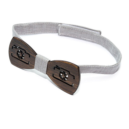 Дерев'яна краватка метелик Gofin фотоапарат темний GBDH-8133