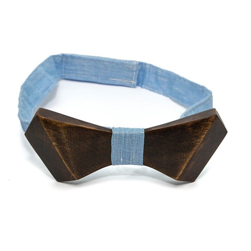 Деревянная галстук бабочка Gofin необычная темная GBDH-8137